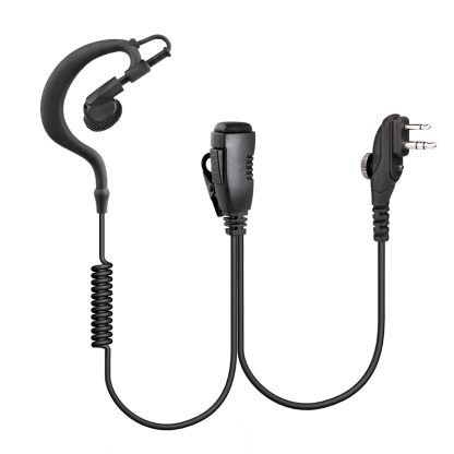 BDC EM-2027H2 ear-hook ear/mic; HYT/Hytera 2-pin screw lock
