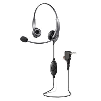 Toispuoleinen päänyli menevä headset ruuvikiinnityksellä radiopuhelimeen