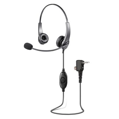 Toispuoleinen päänyli menevä headset ruuvikiinnityksellä radiopuhelimeen